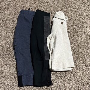 2 joggers and sweater
